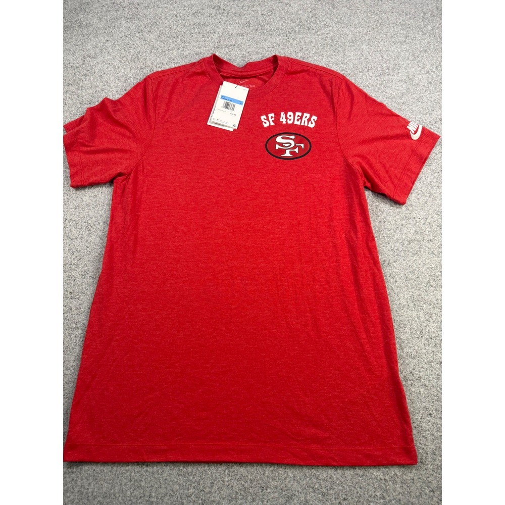 Nike San Francisco 49ers Mens T-Shirt Red Heathered Logo Tee Medium NJFD-EX48
